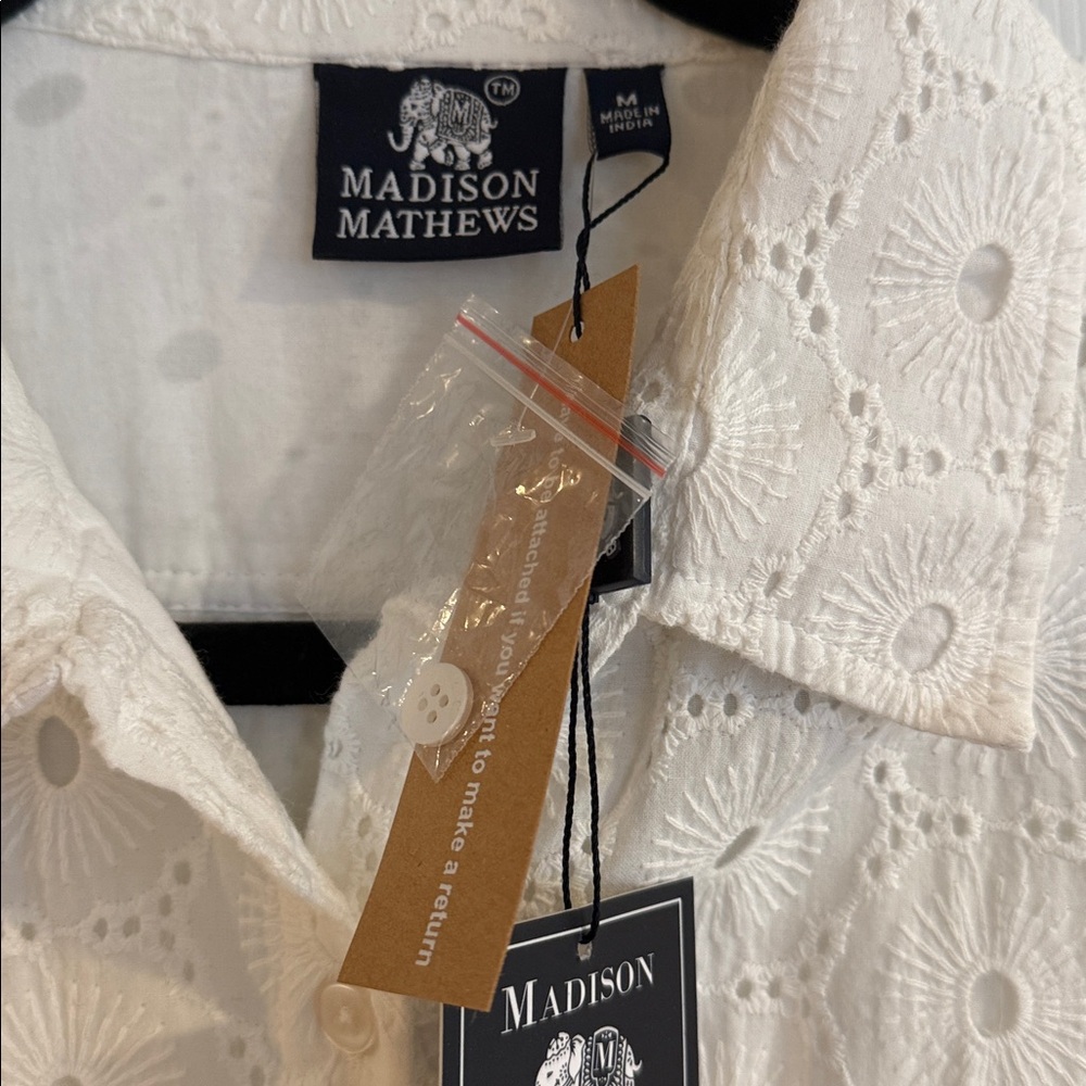 Eyelet tiered Lola Shirt Dress Madison Mathews - Picture 4 of 6